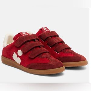 Isabel Marant Beth logo suede sneakers in Scarlet Red Burgundy Size 40 (US 10)